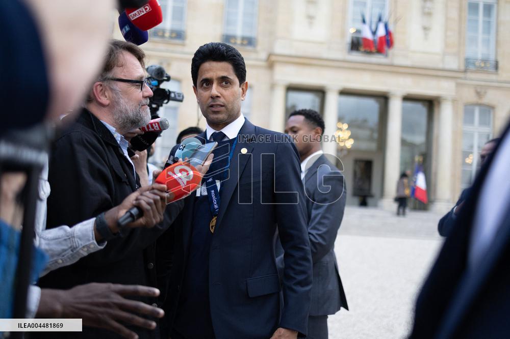 Ceremony at the Elysee for 2025 PSG UEFA Victory - Paris