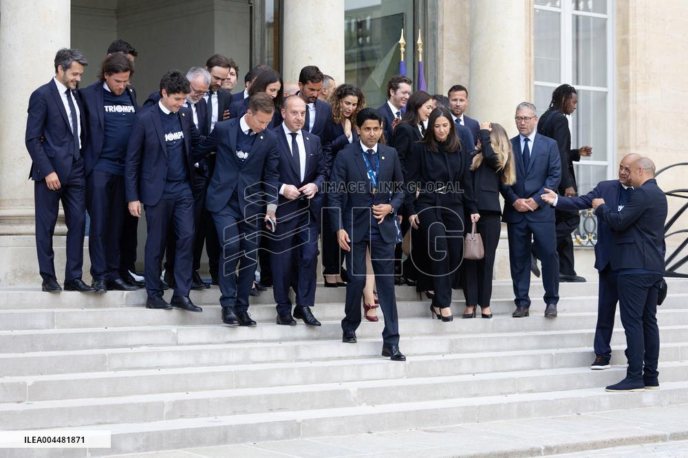 Ceremony at the Elysee for 2025 PSG UEFA Victory - Paris