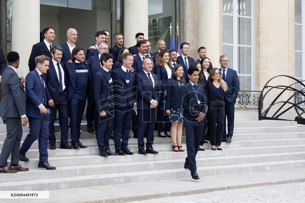 Ceremony at the Elysee for 2025 PSG UEFA Victory - Paris