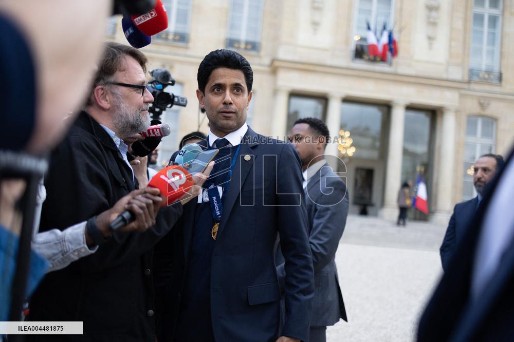 Ceremony at the Elysee for 2025 PSG UEFA Victory - Paris