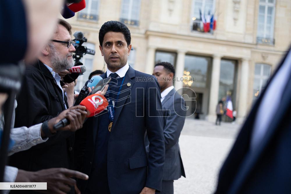 Ceremony at the Elysee for 2025 PSG UEFA Victory - Paris