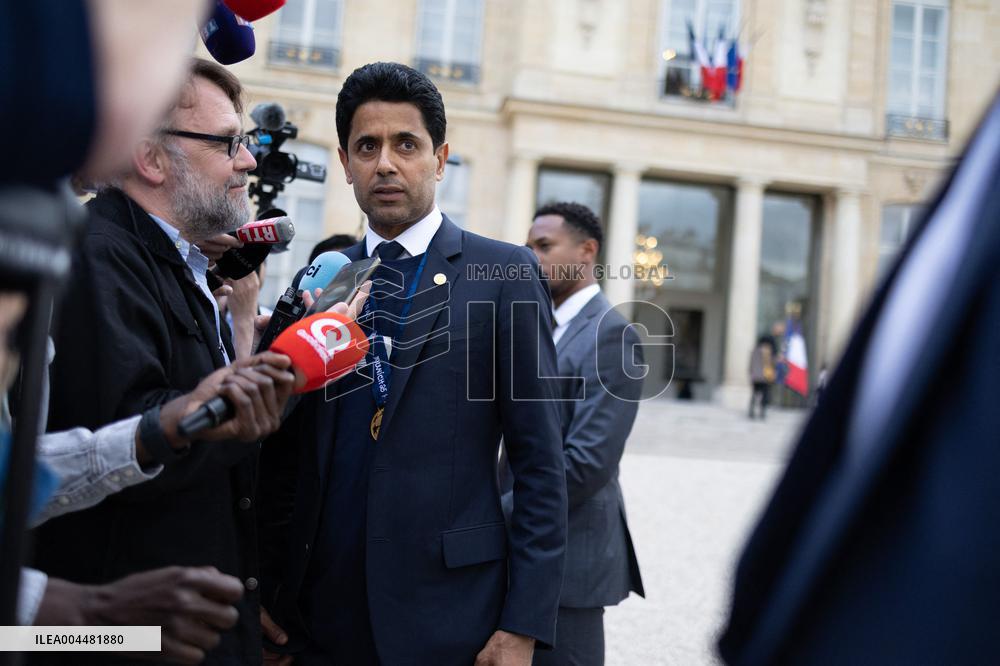 Ceremony at the Elysee for 2025 PSG UEFA Victory - Paris