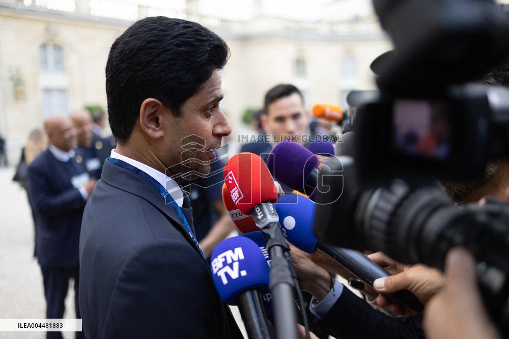 Ceremony at the Elysee for 2025 PSG UEFA Victory - Paris