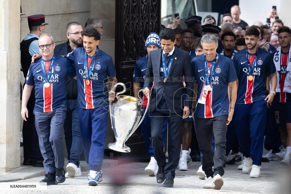 Ceremony at the Elysee for 2025 PSG UEFA Victory - Paris