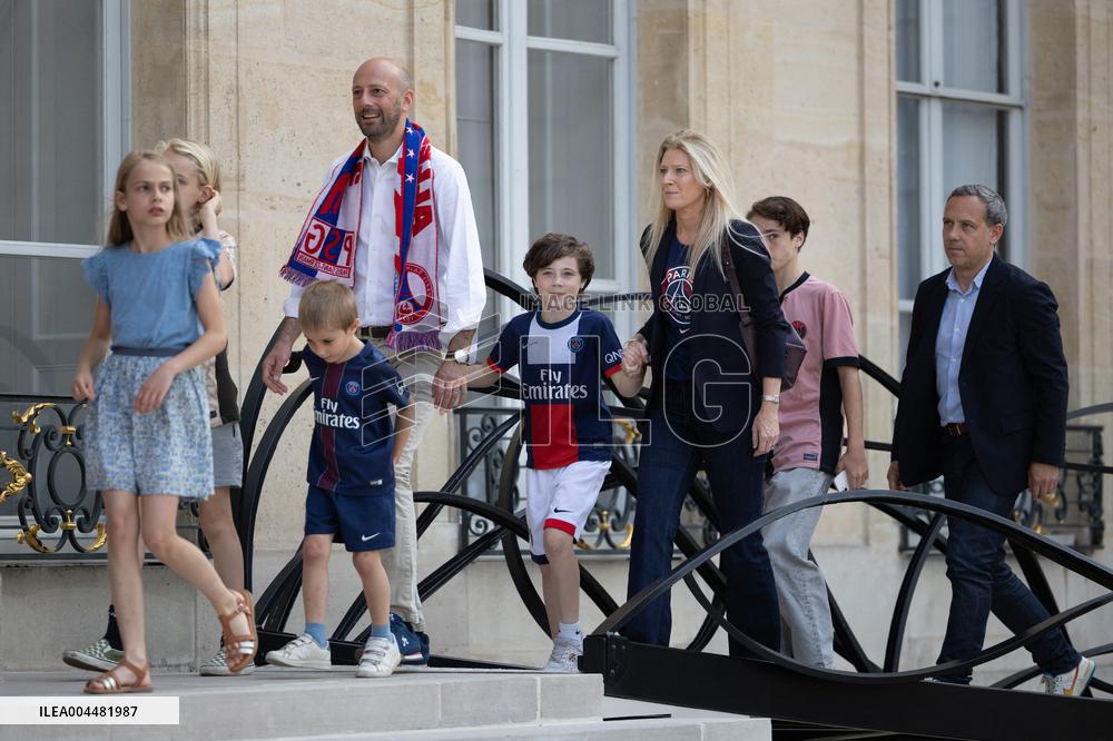 Ceremony at the Elysee for 2025 PSG UEFA Victory - Paris