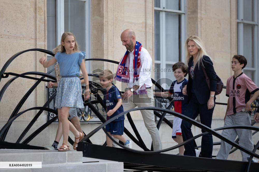 Ceremony at the Elysee for 2025 PSG UEFA Victory - Paris