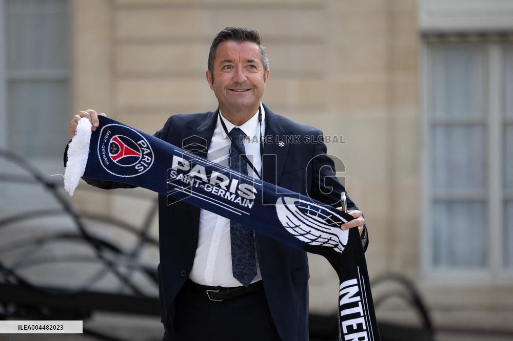 Ceremony at the Elysee for 2025 PSG UEFA Victory - Paris