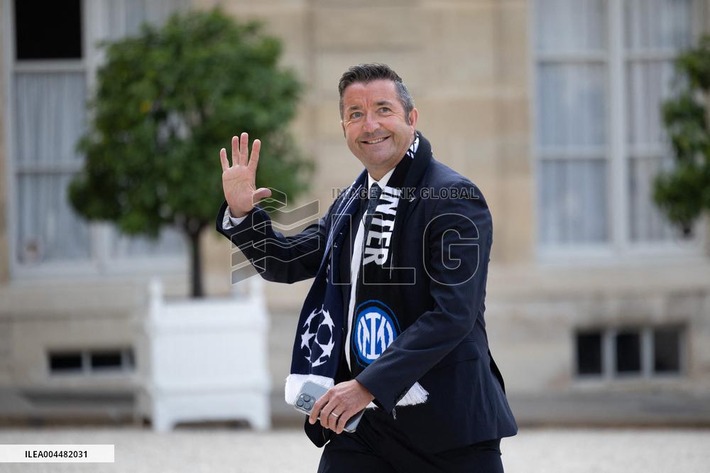 Ceremony at the Elysee for 2025 PSG UEFA Victory - Paris