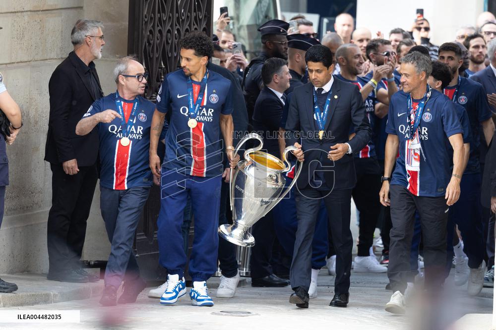 Ceremony at the Elysee for 2025 PSG UEFA Victory - Paris
