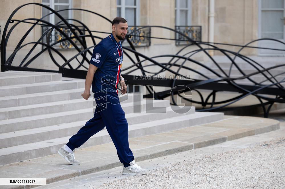 Ceremony at the Elysee for 2025 PSG UEFA Victory - Paris
