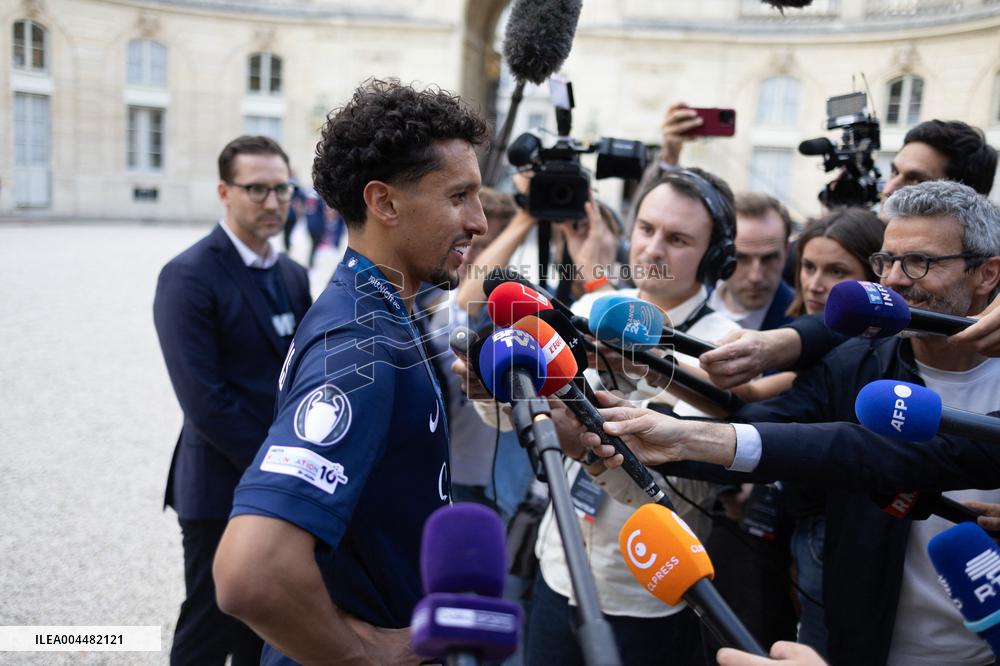 Ceremony at the Elysee for 2025 PSG UEFA Victory - Paris