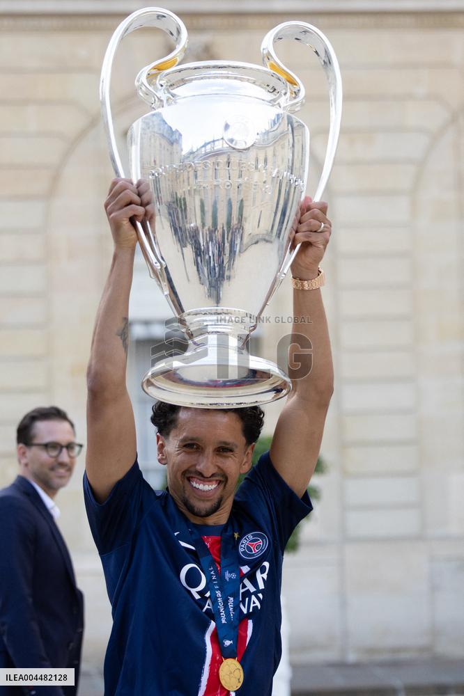 Ceremony at the Elysee for 2025 PSG UEFA Victory - Paris