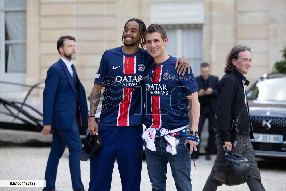 Ceremony at the Elysee for 2025 PSG UEFA Victory - Paris