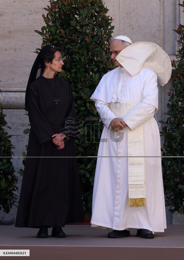 Pope Leo XIV Greets Sister Raffaella Petrini - Vatican