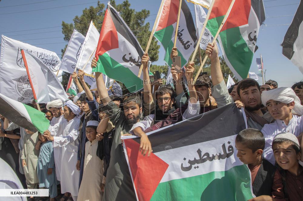 Pro Palestine Protest in Herat - Afghanistan
