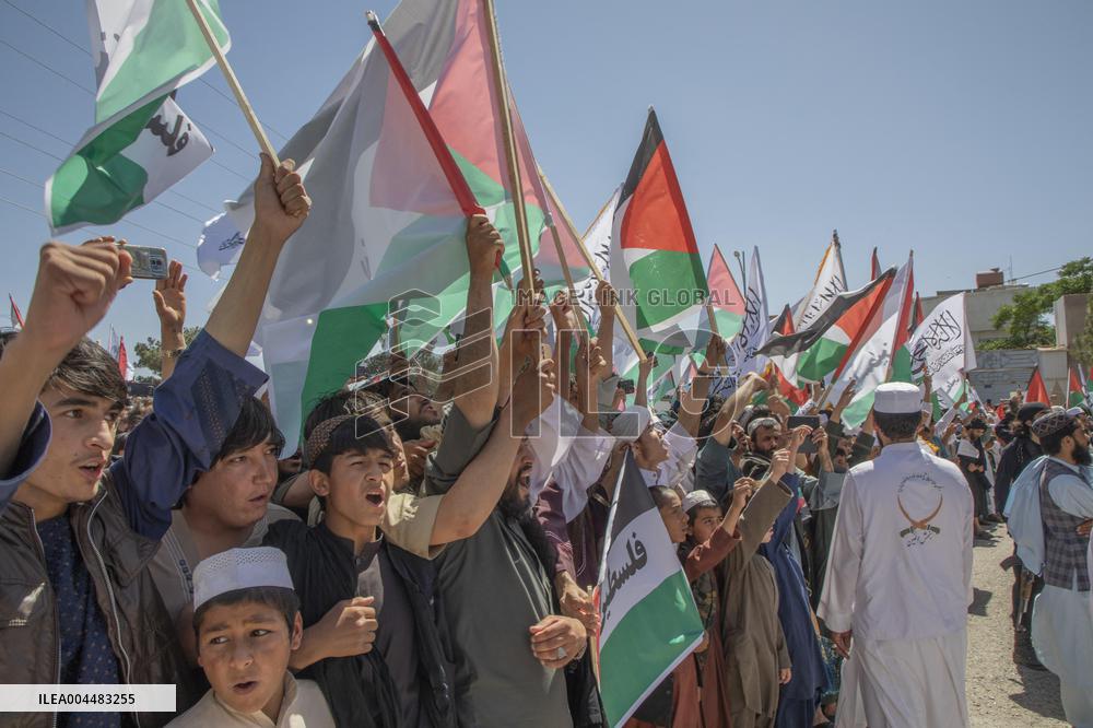 Pro Palestine Protest in Herat - Afghanistan