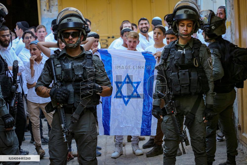 Israeli Settlers in Old City of Hebron - West Bank