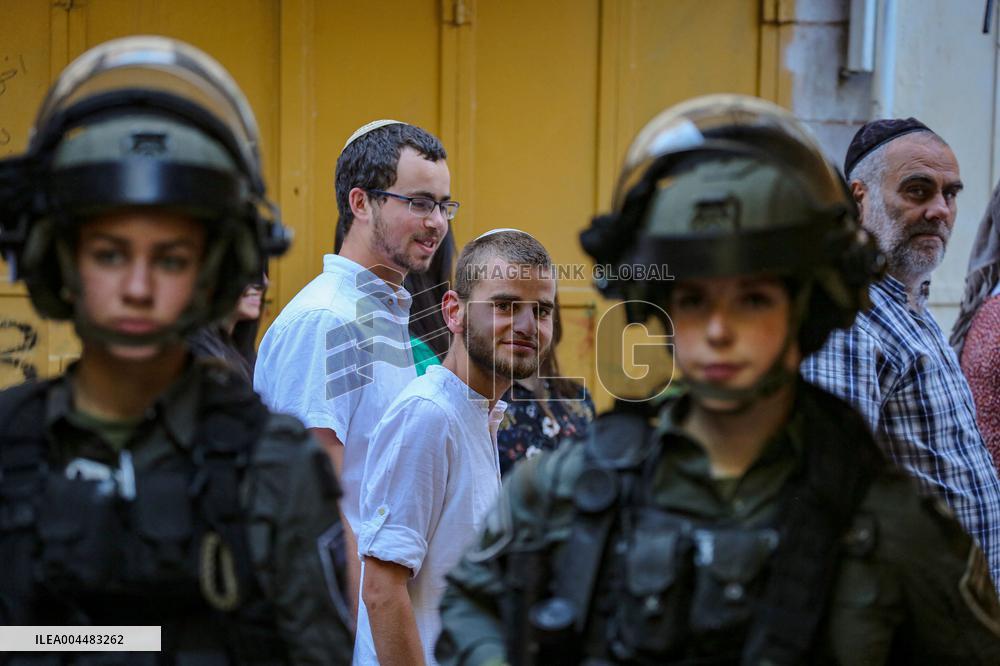 Israeli Settlers in Old City of Hebron - West Bank