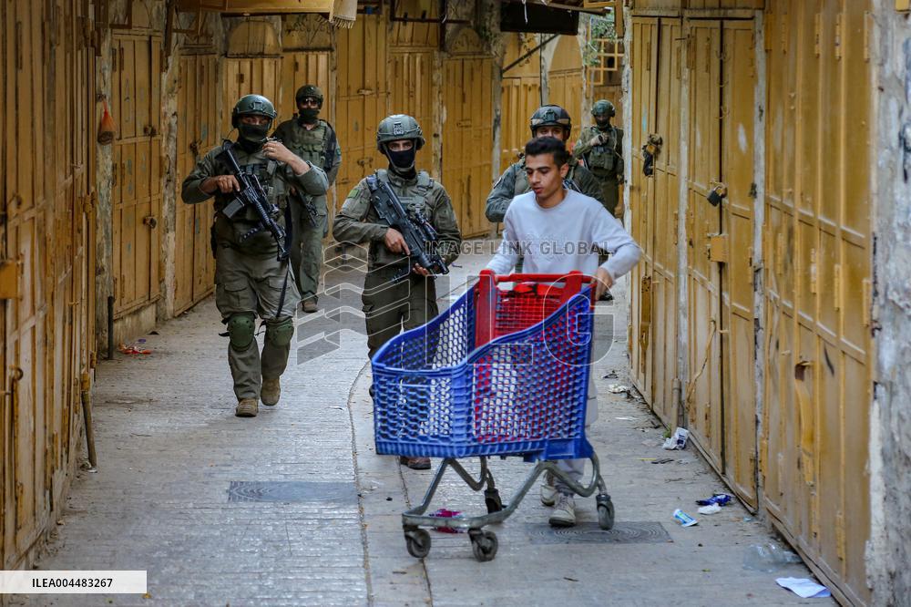 Israeli Settlers in Old City of Hebron - West Bank