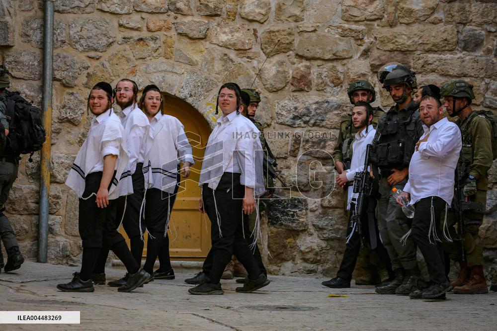 Israeli Settlers in Old City of Hebron - West Bank