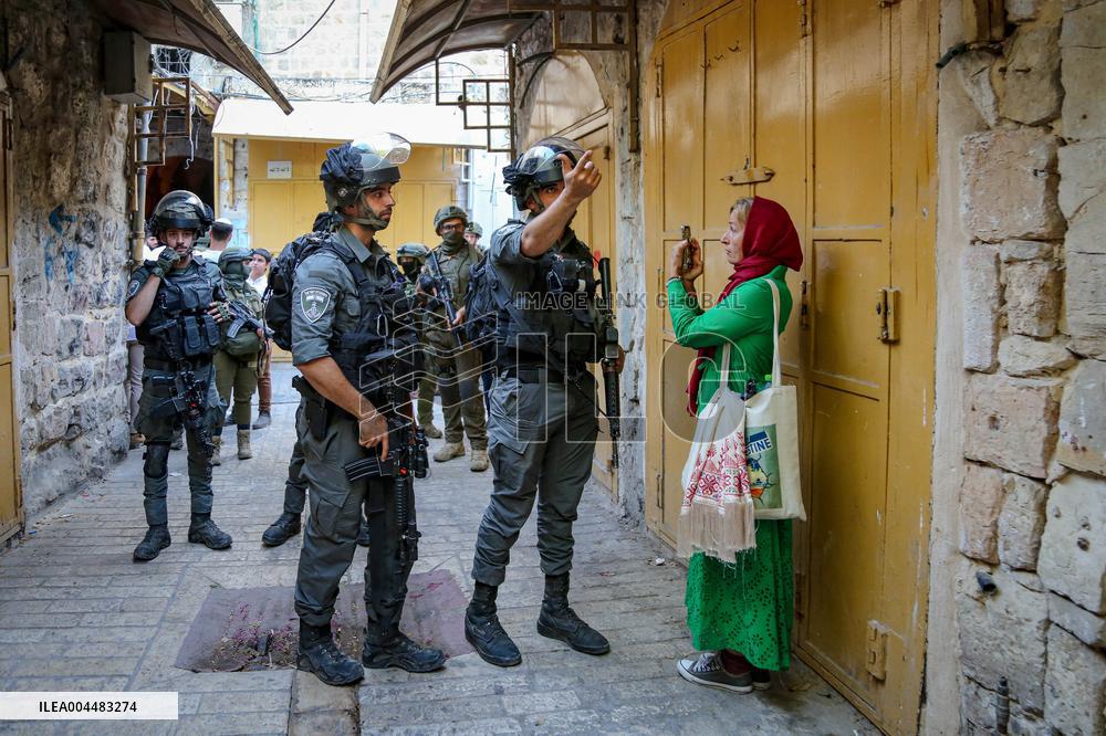 Israeli Settlers in Old City of Hebron - West Bank