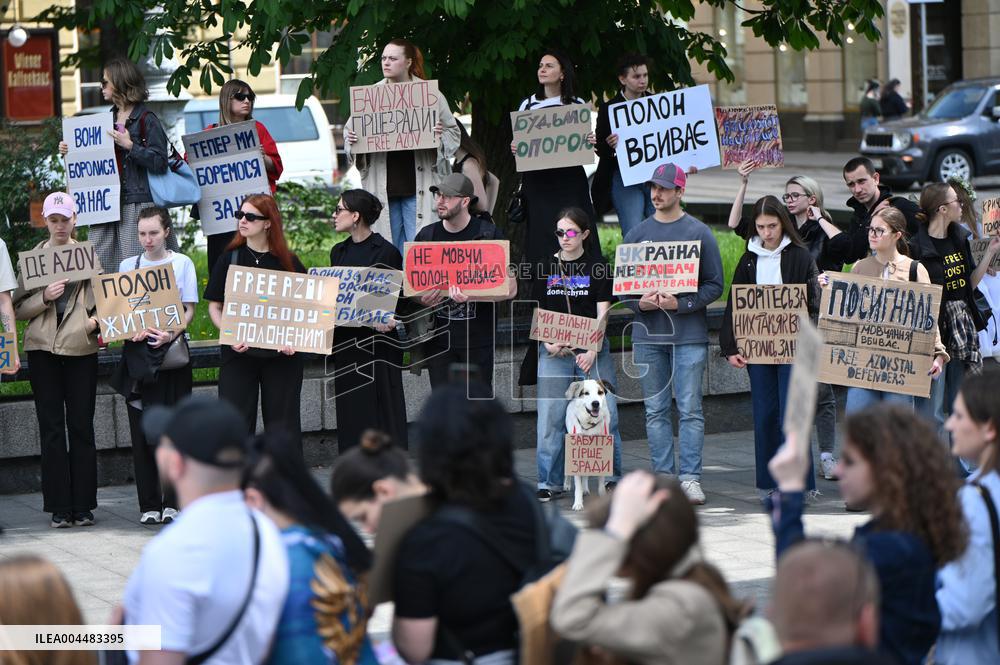 Rally in support of Ukrainian POWs in Lviv