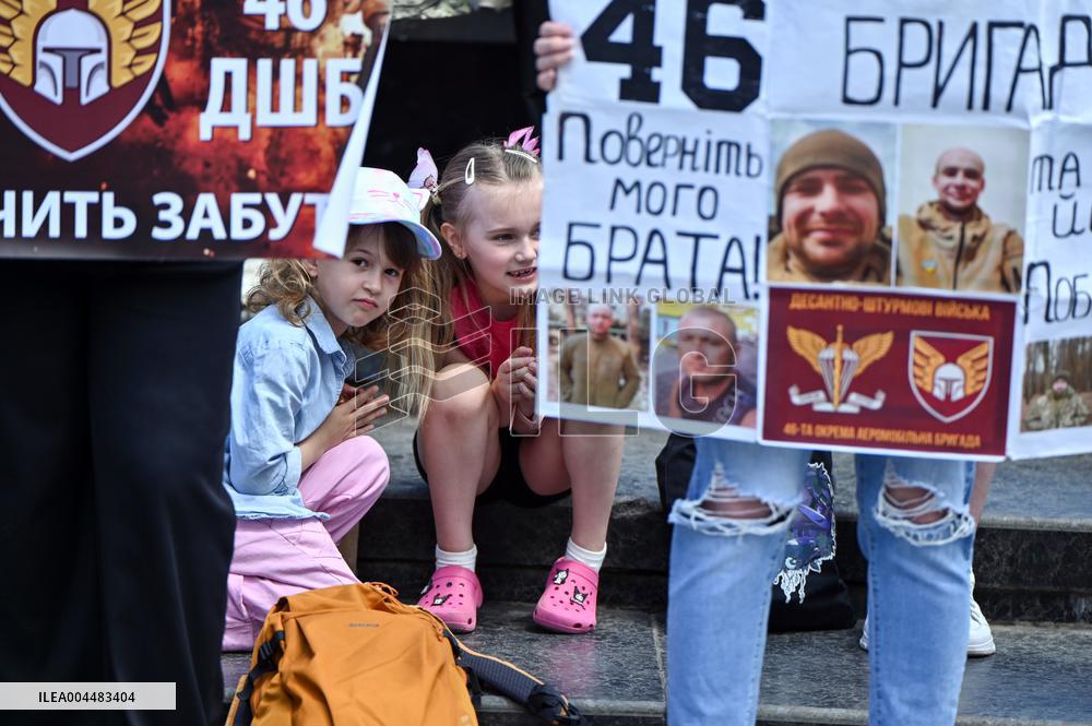 Rally in support of Ukrainian POWs in Lviv