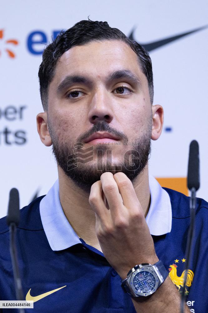 Rayan Cherki gives a press confenrence - Clairefontaine-en-Yvelines