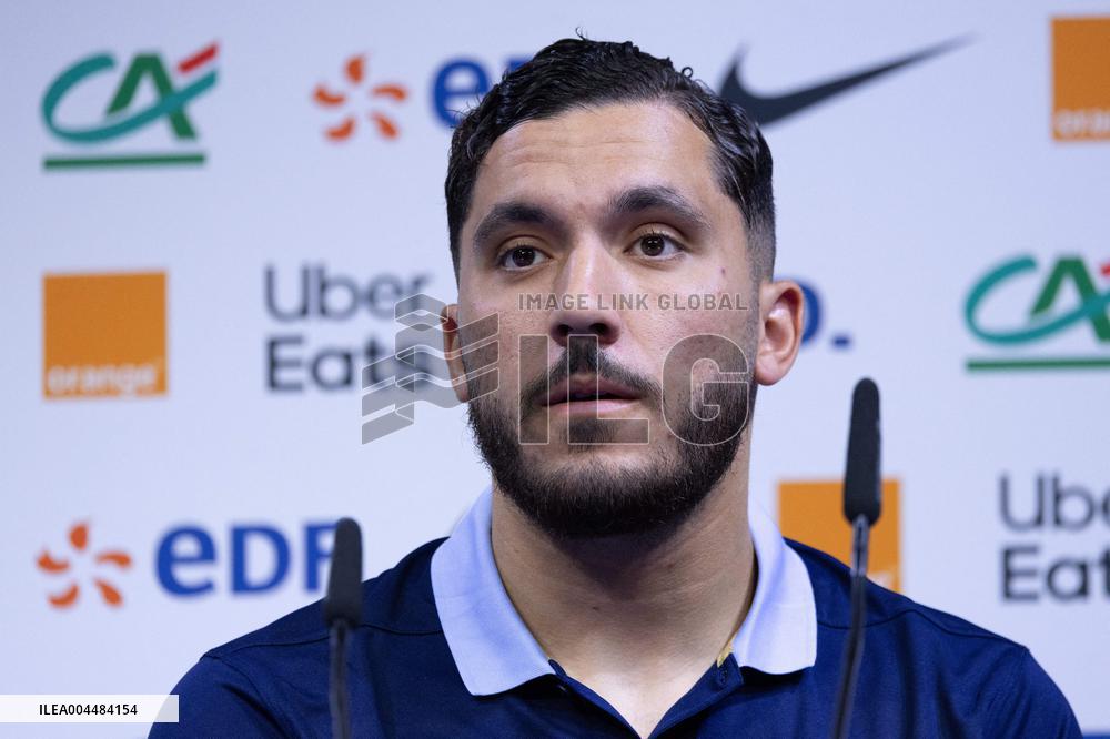 Rayan Cherki gives a press confenrence - Clairefontaine-en-Yvelines