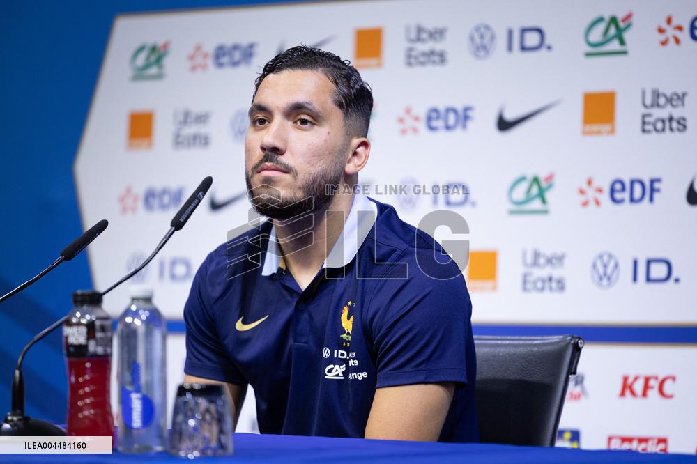 Rayan Cherki gives a press confenrence - Clairefontaine-en-Yvelines