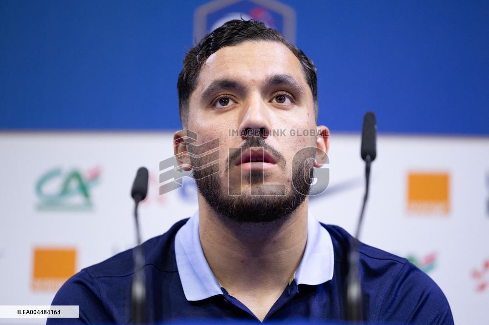 Rayan Cherki gives a press confenrence - Clairefontaine-en-Yvelines