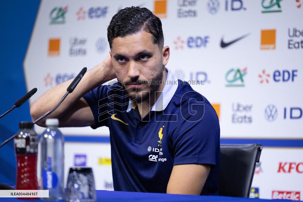 Rayan Cherki gives a press confenrence - Clairefontaine-en-Yvelines