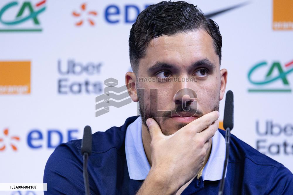 Rayan Cherki gives a press confenrence - Clairefontaine-en-Yvelines