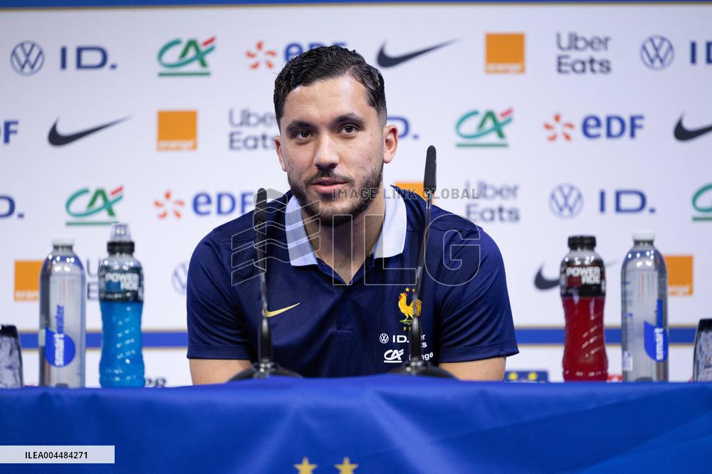 Rayan Cherki gives a press confenrence - Clairefontaine-en-Yvelines