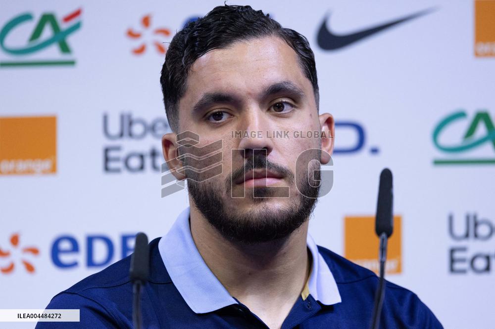 Rayan Cherki gives a press confenrence - Clairefontaine-en-Yvelines