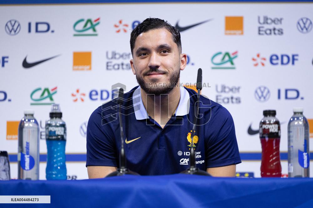 Rayan Cherki gives a press confenrence - Clairefontaine-en-Yvelines