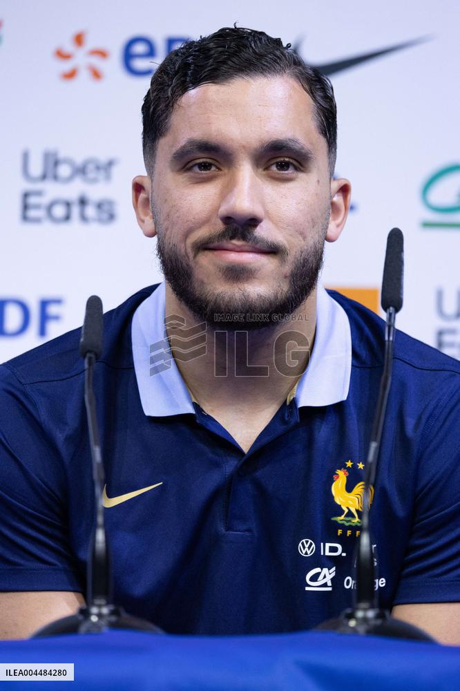 Rayan Cherki gives a press confenrence - Clairefontaine-en-Yvelines