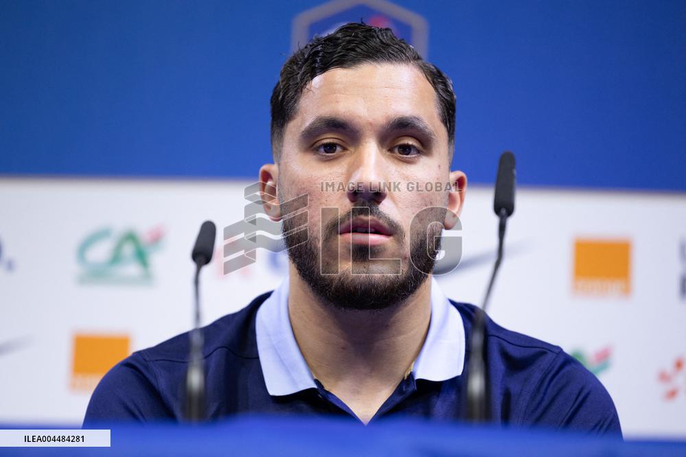 Rayan Cherki gives a press confenrence - Clairefontaine-en-Yvelines