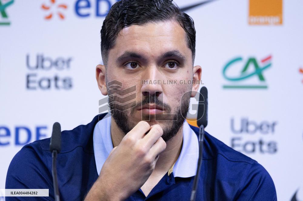 Rayan Cherki gives a press confenrence - Clairefontaine-en-Yvelines