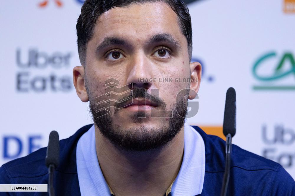 Rayan Cherki gives a press confenrence - Clairefontaine-en-Yvelines