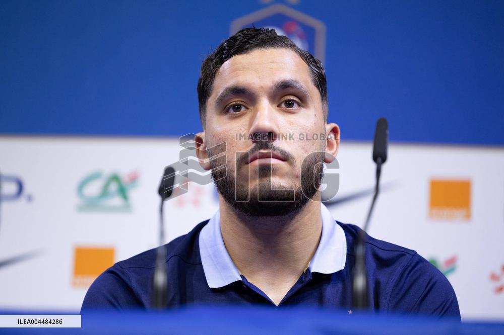 Rayan Cherki gives a press confenrence - Clairefontaine-en-Yvelines