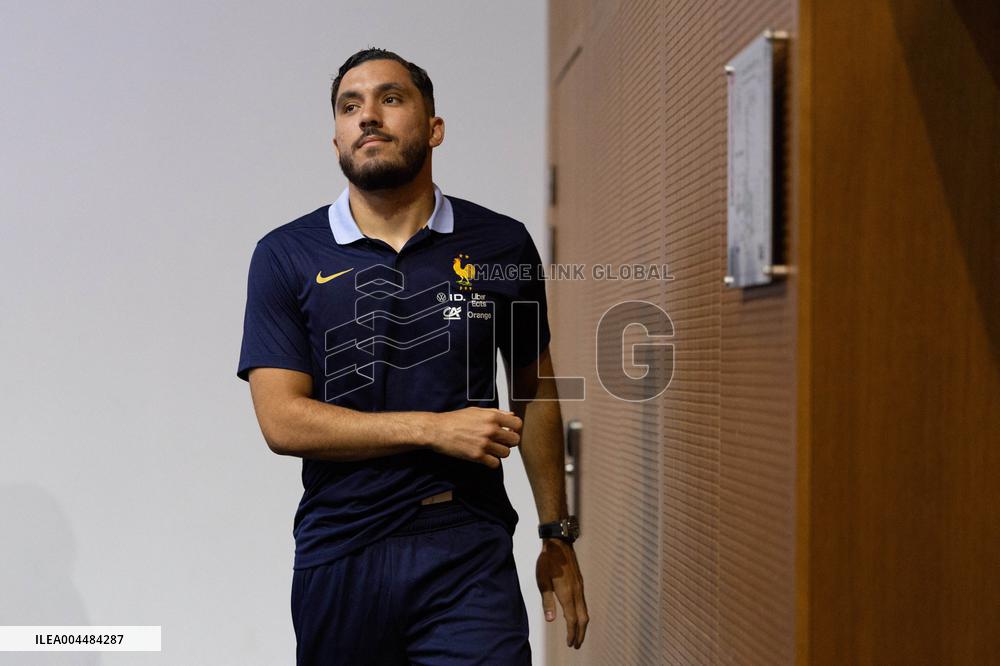 Rayan Cherki gives a press confenrence - Clairefontaine-en-Yvelines