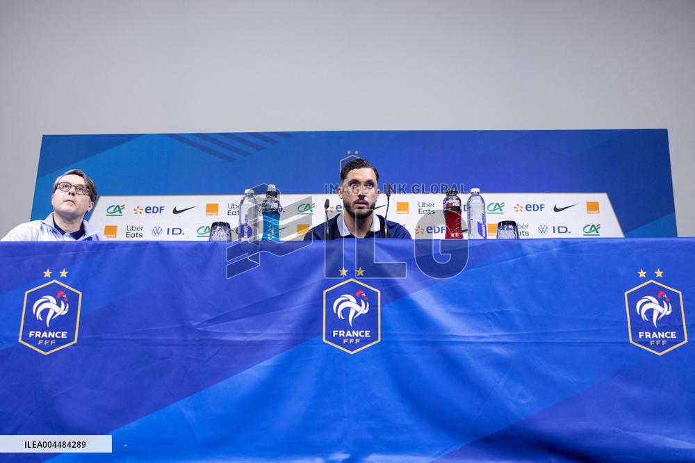 Rayan Cherki gives a press confenrence - Clairefontaine-en-Yvelines