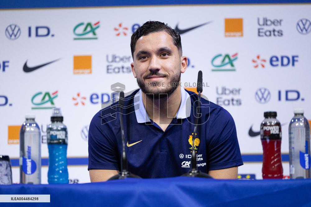 Rayan Cherki gives a press confenrence - Clairefontaine-en-Yvelines
