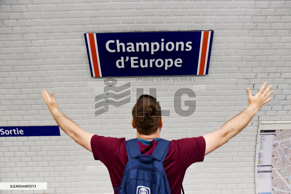 Paris Rebrands Europe Station to Celebrate PSG’s European Glory