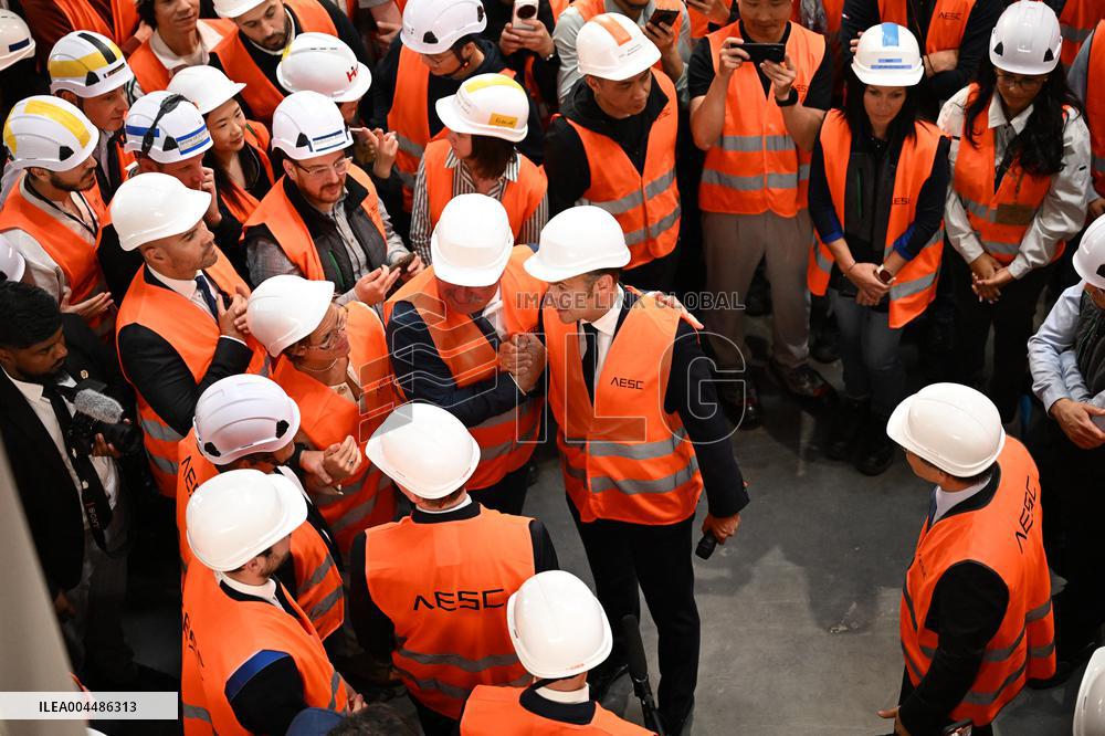 Emmanuel Macron visits the Envision AESC - Douai