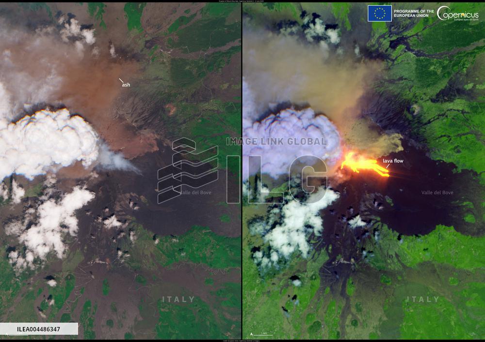 Satellite Image Shows Mount Etna Spewing Lava From Above