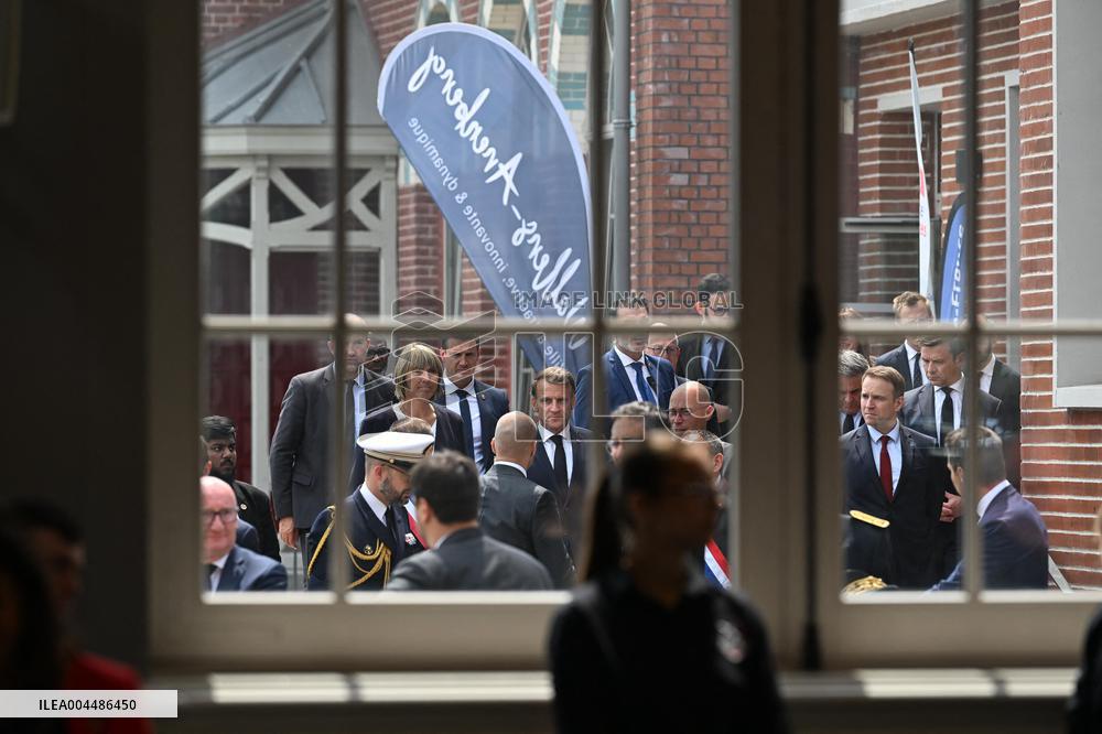 Emmanuel Macron Inaugurates Maison France Services - Wallers