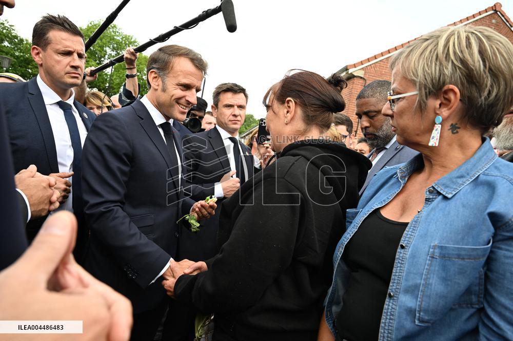 Emmanuel Macron Inaugurates Maison France Services - Wallers
