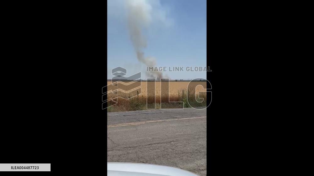 US: Woodland Grass Fire Grows to 100 Acres, Prompting Road Closures